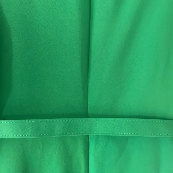 NWOT Mac Duggal Green Crepe Boat Neck Midi Dress With Applique Cut Out Size L - Picture 12 of 13